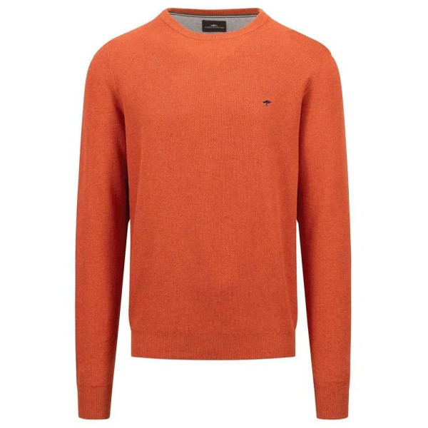 Pull col rond - Orange chine