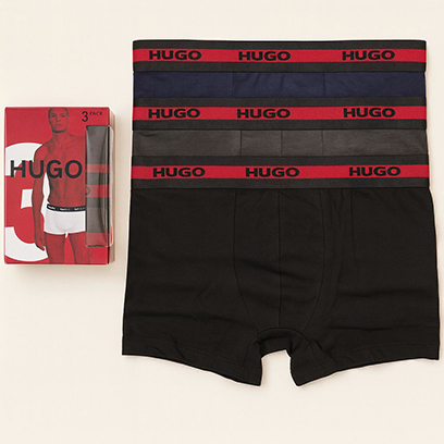 3 Boxer Boss Bleu/Gris/Noir