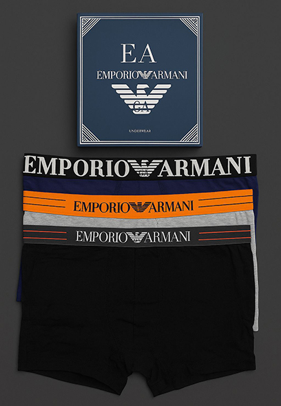 3 Boxer Armani Navy/Gris/Noir