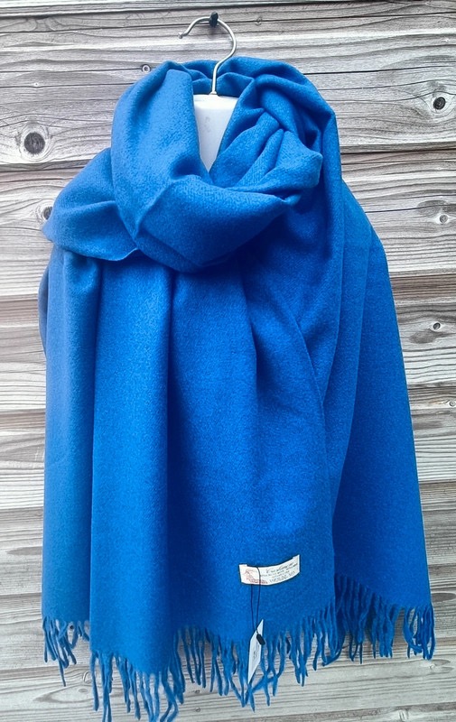 Echarpe cachemire bleu royal