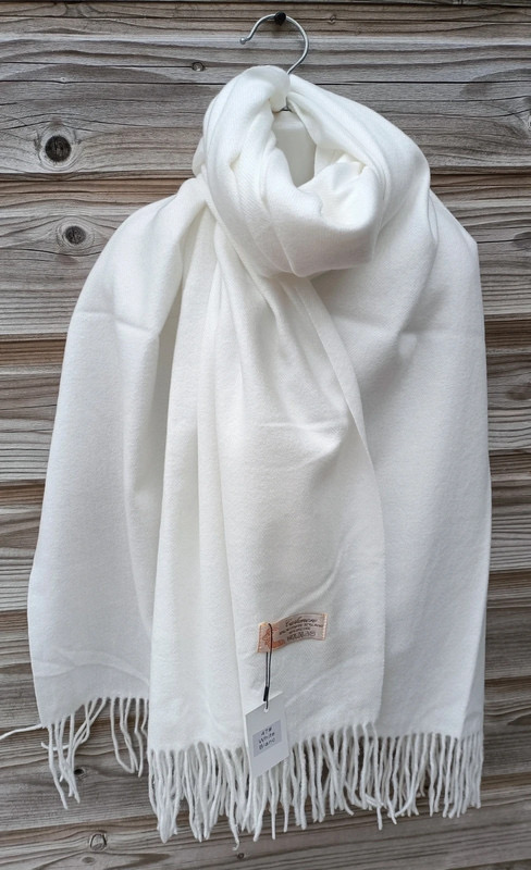 Echarpe cachemire blanche