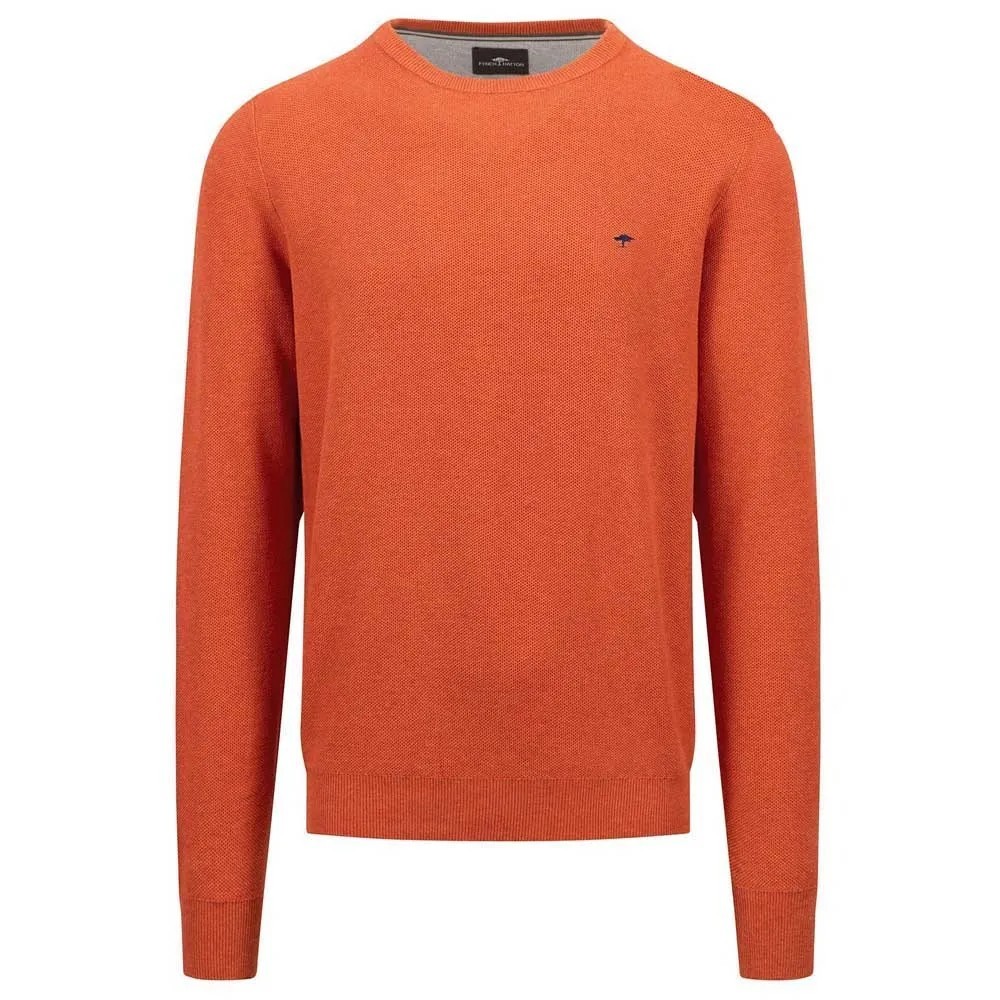 Pull col rond - Orange chine